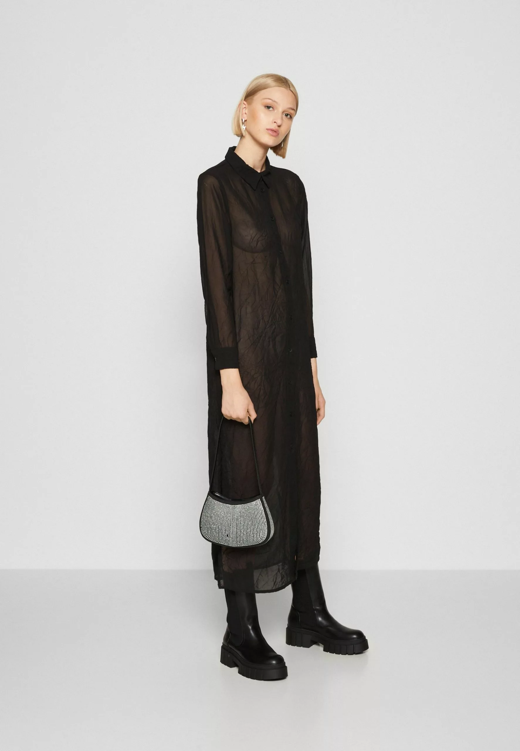 Monki Blousejurk - Black Solid 4 Monki Blousejurk - Black Solid - Afbeelding 2