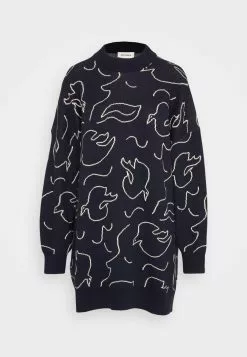 Monki Lisen Dress - Gebreide Jurk - Dark Blue -Monki Verkoop 0f243bbd33974a1c84bcd0a74d862f94