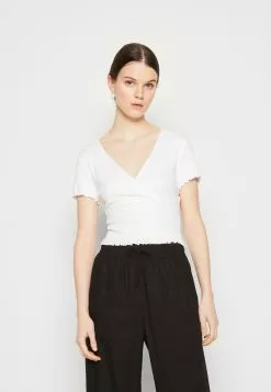 Monki T-Shirt Basic - White Light Unique