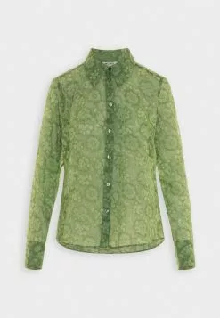 Monki Blouse - Green Solid
