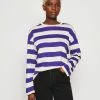 Monki Longsleeve - Off White/Big Purple -Monki Verkoop 208aba5692454026ac7907aa3765a494