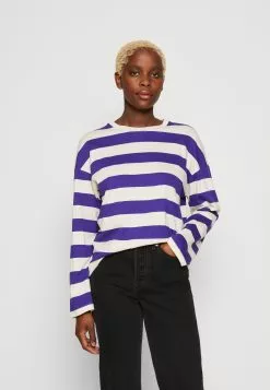 Monki Longsleeve - Off White/Big Purple