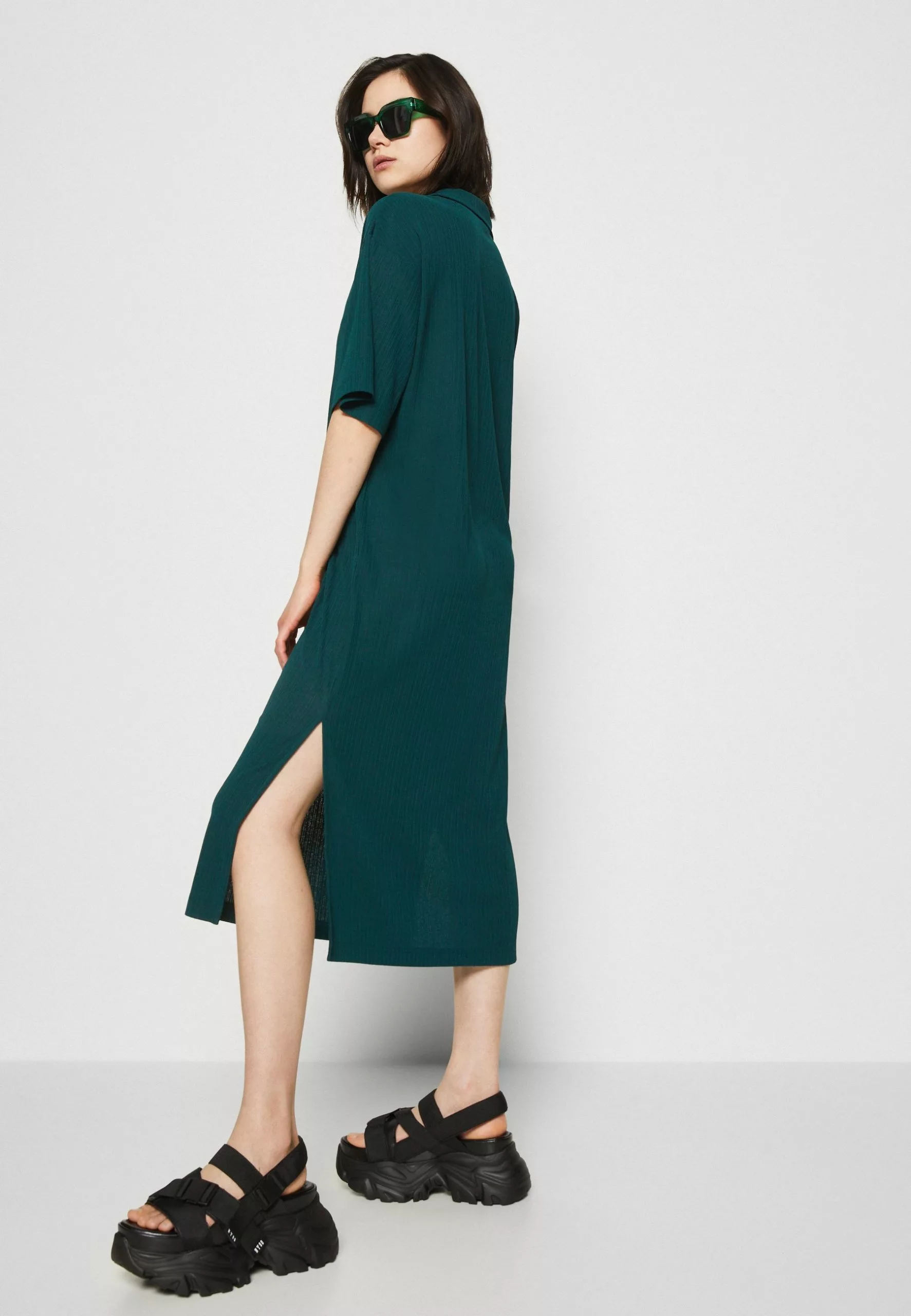 Monki Jerseyjurk - Dark Green 6 Monki Jerseyjurk - Dark Green - Afbeelding 4