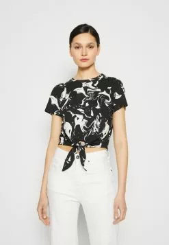Monki T-Shirt Print - Black/White
