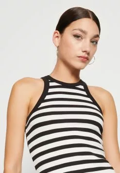 Monki Top - White Light/Black And Green Khaki -Monki Verkoop 51e78460246b4411a0dc28c501fe551e