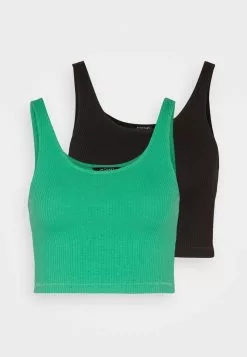Monki 2 Pack - Top - Black & Green -Monki Verkoop 5f4e077f0fd24e0fb25dcc7d32306507