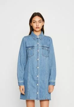 Monki Spijkerjurk - Blue Medium Dusty