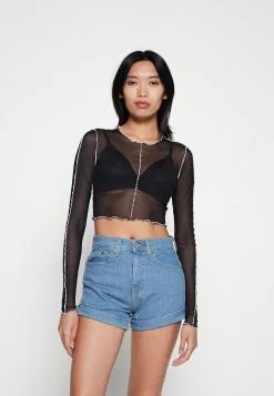 Monki Longsleeve - Black Dark Contrast Col Stitch