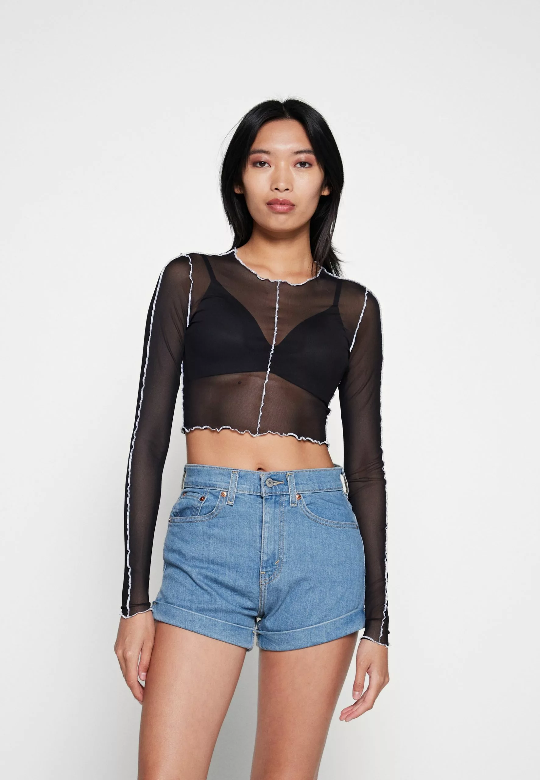 Monki Longsleeve - Black Dark Contrast Col Stitch 3 Monki Longsleeve - Black Dark Contrast Col Stitch