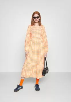 Monki Jurk - Orange Gingham -Monki Verkoop 7a264494244c4a3597287d5cd424eaf8