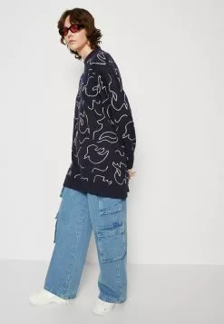 Monki Lisen Dress - Gebreide Jurk - Dark Blue -Monki Verkoop 863b025800264647ac2090bc58779a44