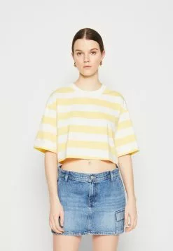 Monki T-Shirt Print - Yellow Light