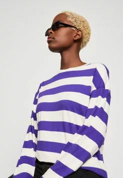Monki Longsleeve - Off White/Big Purple -Monki Verkoop a437dced466d49e19057e1067090c784