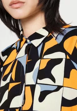 Monki Blousejurk - Blue/Orange -Monki Verkoop b614dbf246704883a872aedf203f67cf