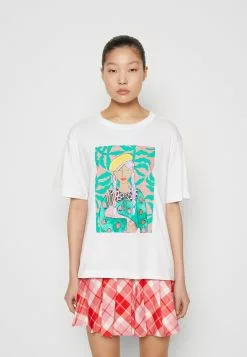 Monki T-Shirt Print - White Light