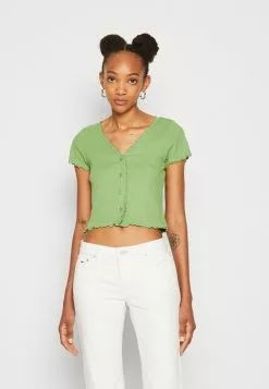 Monki T-Shirt Print - Green Medium