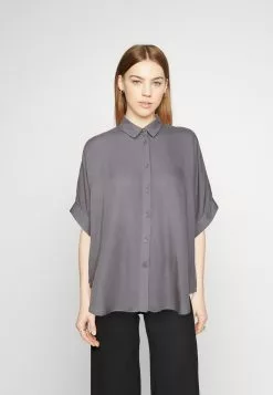 Monki Luca- Overhemdblouse - Dark Grey Solid